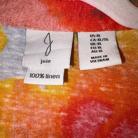 Joie Floral Blouse - Red, Orange, Green, Blue - Picture 3 of 3